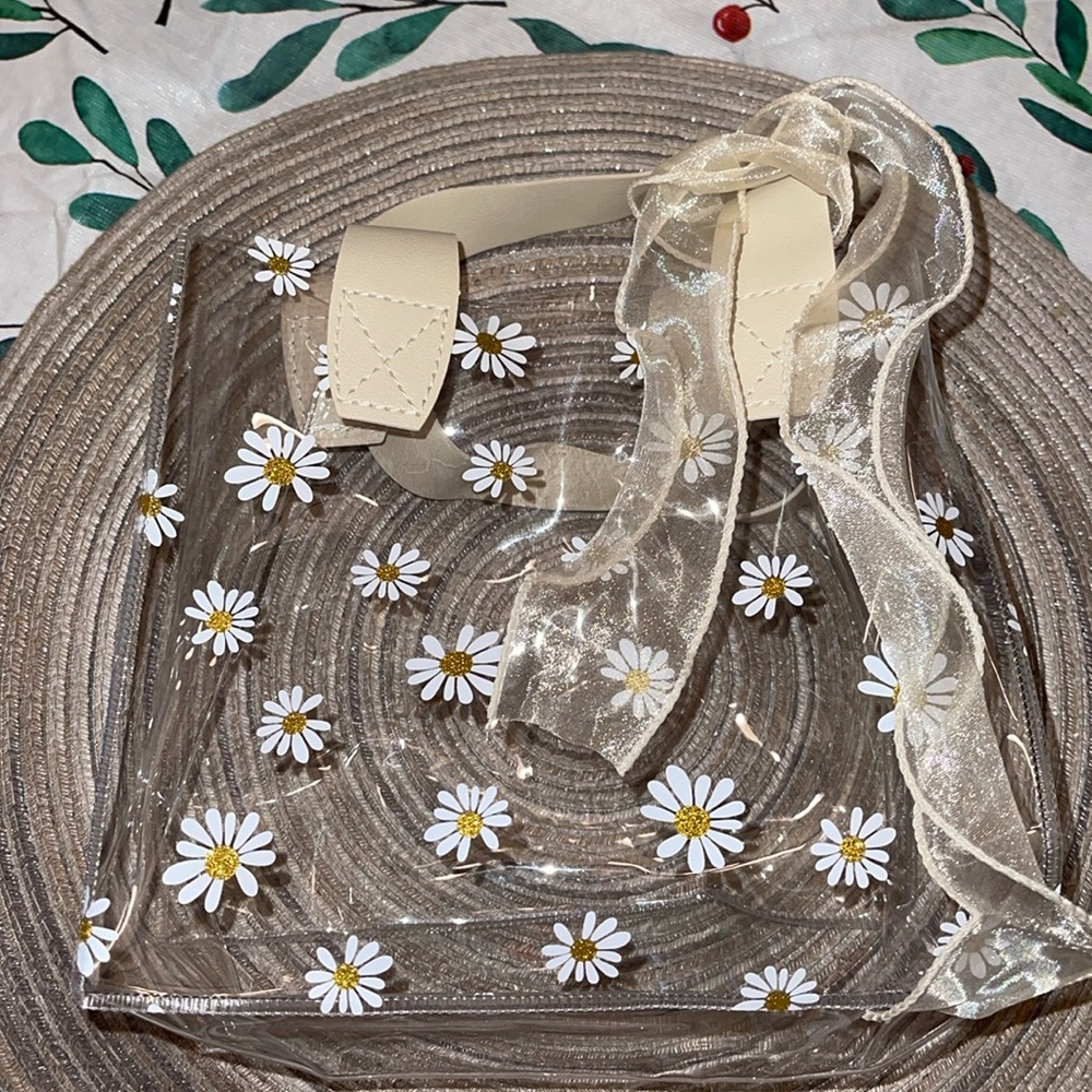 Clear small daisy purse